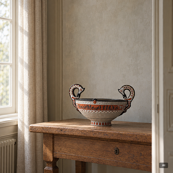 August Malmström, A creamware bowl, Gustavsberg, 1870s.