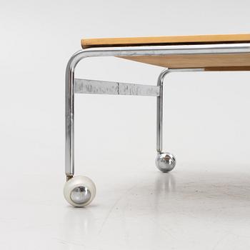 Bruno Mathsson, a birch and chrome 'Karin' coffee table.
