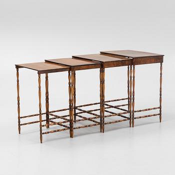 A 4-piece nesting table, first half of the 20th century.