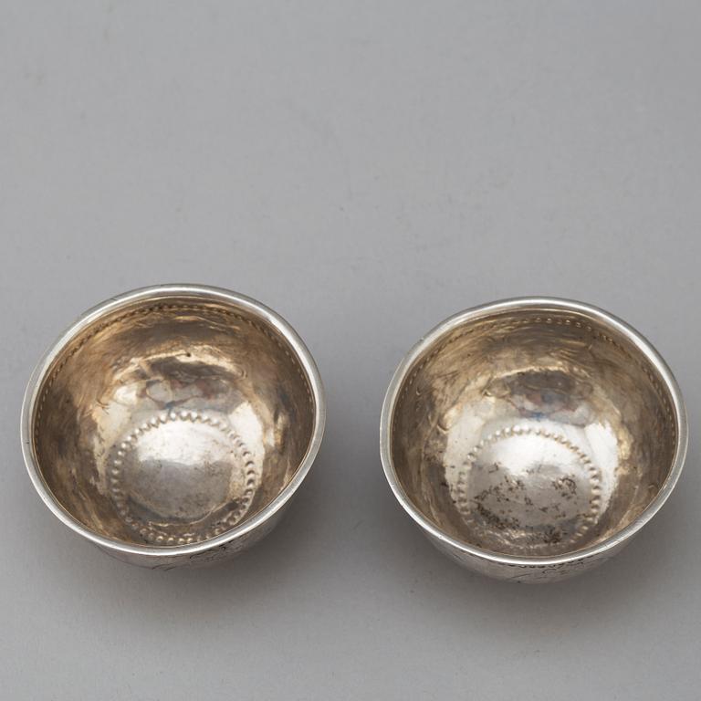 Two silver tumblers, without hallmarks, Sweden, 18th/19th century.