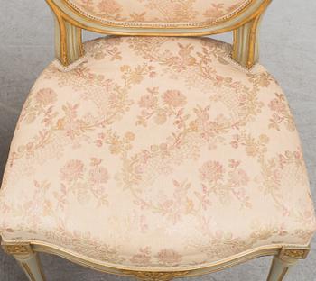 A pair of second half of the 20th century Gustavian style chairs from Nordiska Kompaniet.