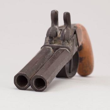 A PERCUSSION PISTOL, mid 19th century.