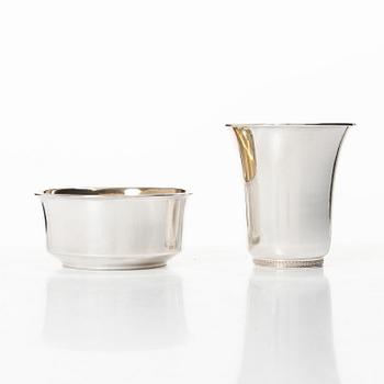 A Swedish silver bowl and beaker, 1960s.