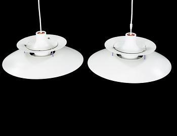 A pair of late 20th century "PH-5" ceiling lamps by Poul Henningsen for Louis Poulsen.