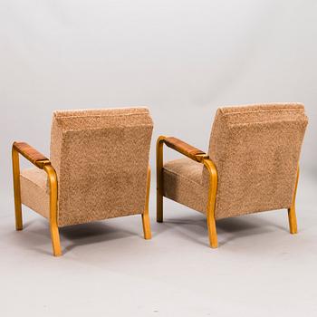 ALVAR AALTO, a pair 1950's armchairs, modell 48 O.Y. Huonekalu- ja Rakennustyötehdas A.B.