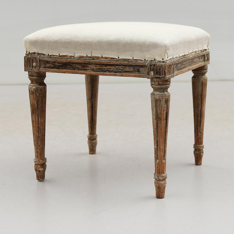 TABURETT, gustaviansk, sent 1700-tal.