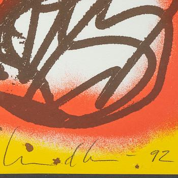 Ulf Lundell, silkscreen in colours, signed 94/100.