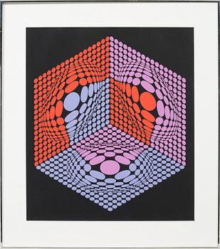 Victor Vasarely · VICTOR VASARELY, färgserigrafi, signerad och numrerad 196/250.