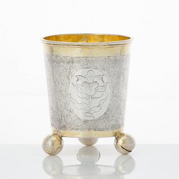 A Swedish Baroque parcel-gilt silver beaker, mark of Per Eriksson (Jönköping 1656-1661-).