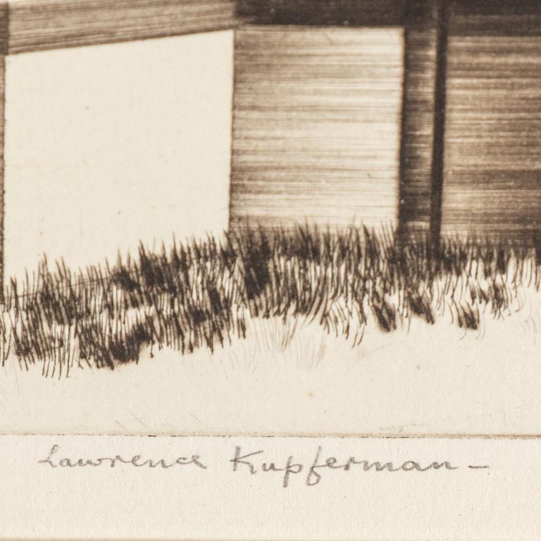 Lawrence Edward Kupferman, etching and drypoint, signed.