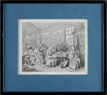 WILLIAM HOGARTH, efter, kopparstick 4 st, 1800-tal.