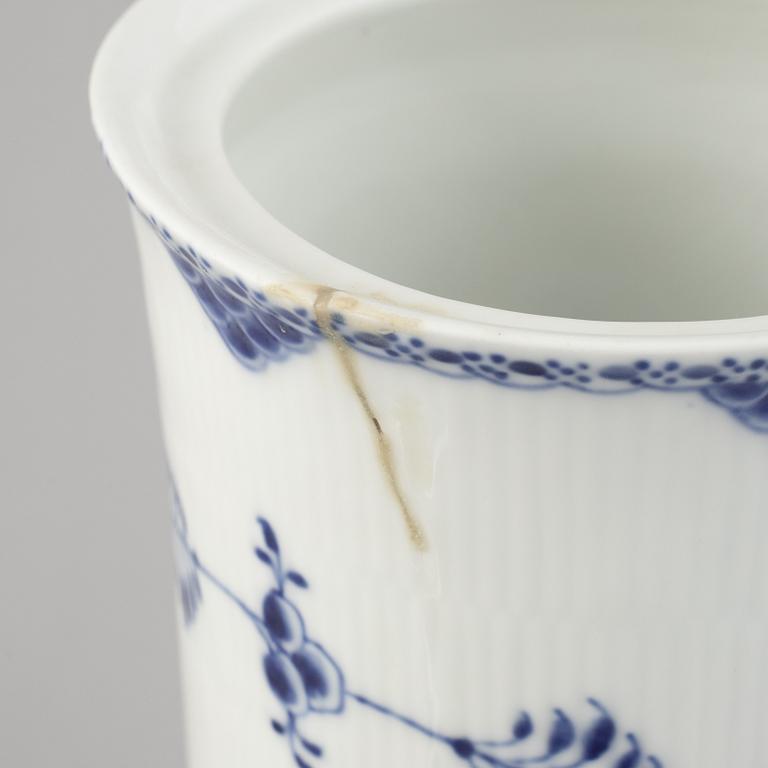 A 'Blue Fluted' porcelain vase / lampbase, Royal Copenhagen, model 448, 1898-1923.
