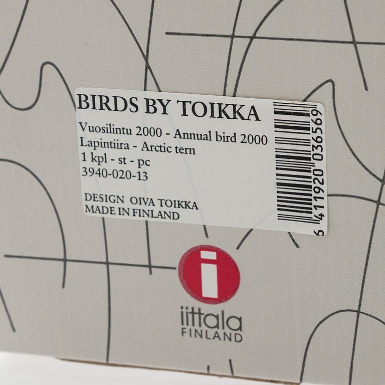 Oiva Toikka, vuosilintu, "Lapintiira", signeerattu O. Toikka Nuutajärvi 2000.