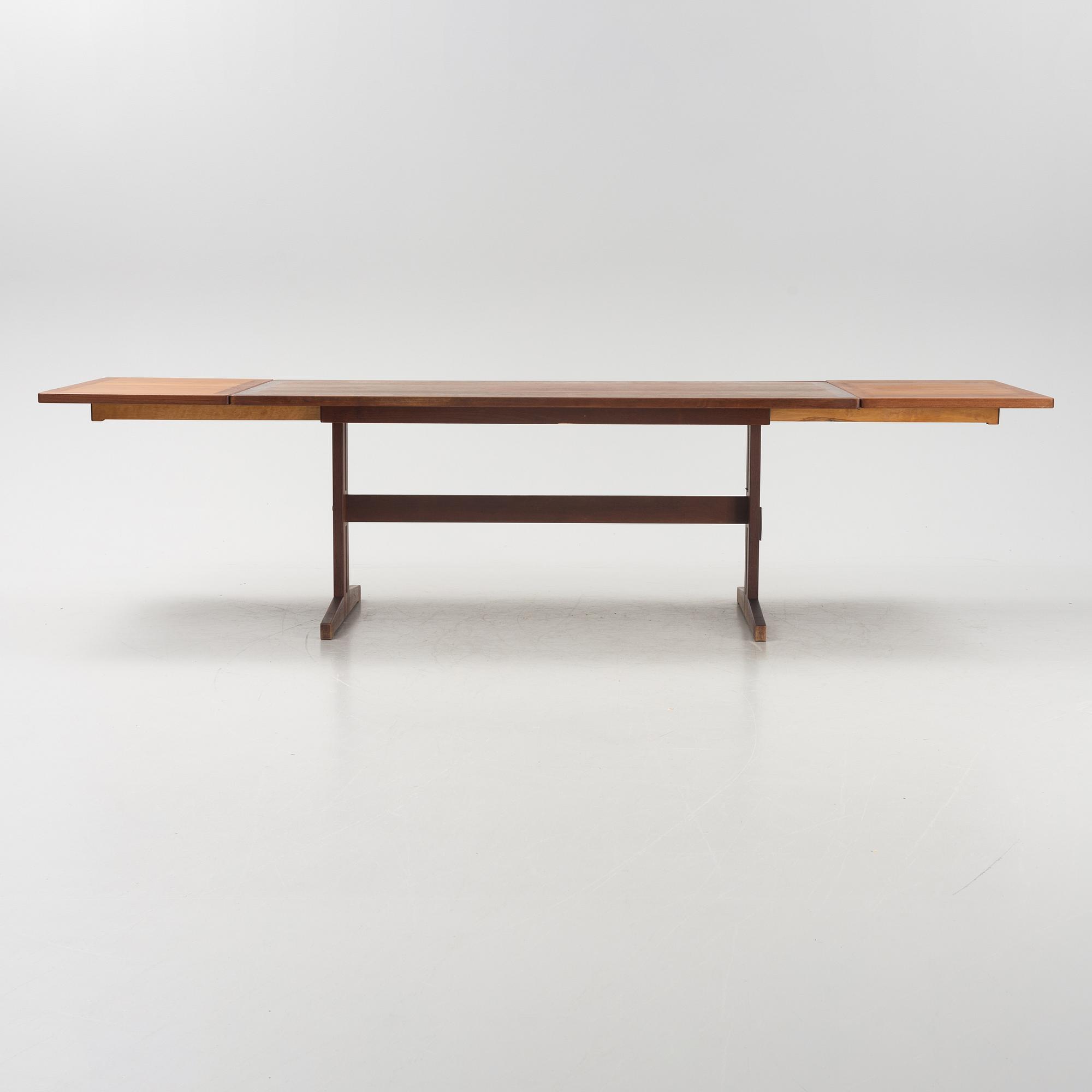 A teak Shaker style dining table, mid 20th Century.