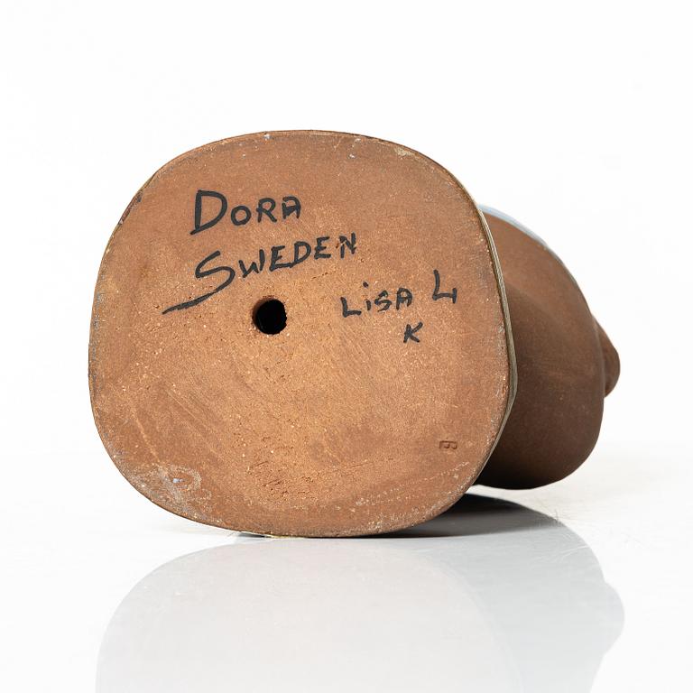 Lisa Larson, figurin, stengods, "Dora", ur serien "ABC-flickor", Gustavsberg.