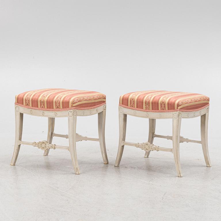 A pair of stools, circa 1900.