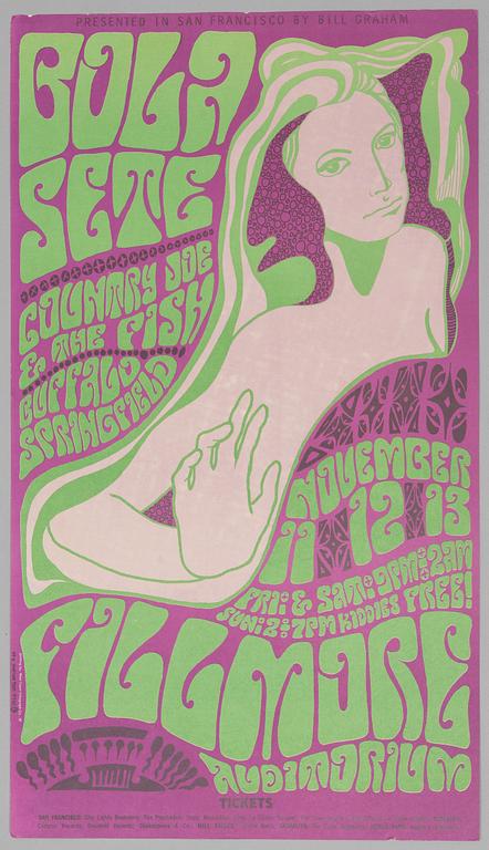 Wes Wilson, concert posters, a pair, West Coast Lithograph, 1966.