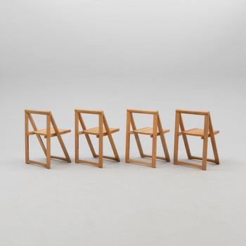 Aldo Jacober, folding chairs 4 pcs for Bazzani 1970s.