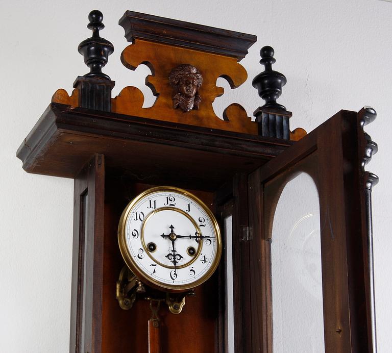 VÄGGPENDYL, nyrenässans, Junghans, sekelskiftet 1800/1900.