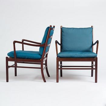 Ole Wanscher, a pair of mahogany 'Colonial Chairs' PJ149. Poul Jeppesen Denmark.