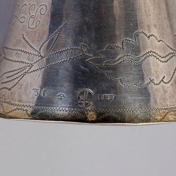 BÄGARE, silver, Anders Hjulström (1784-1816), Köping, 1796. Vikt 84 g.