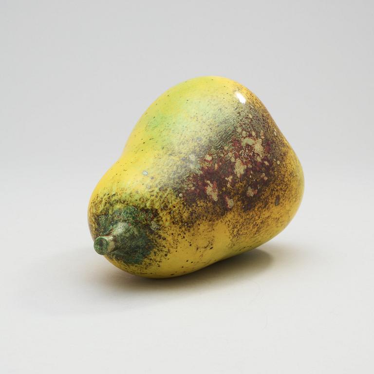 A Hans Hedberg faience pear, Biot, France.