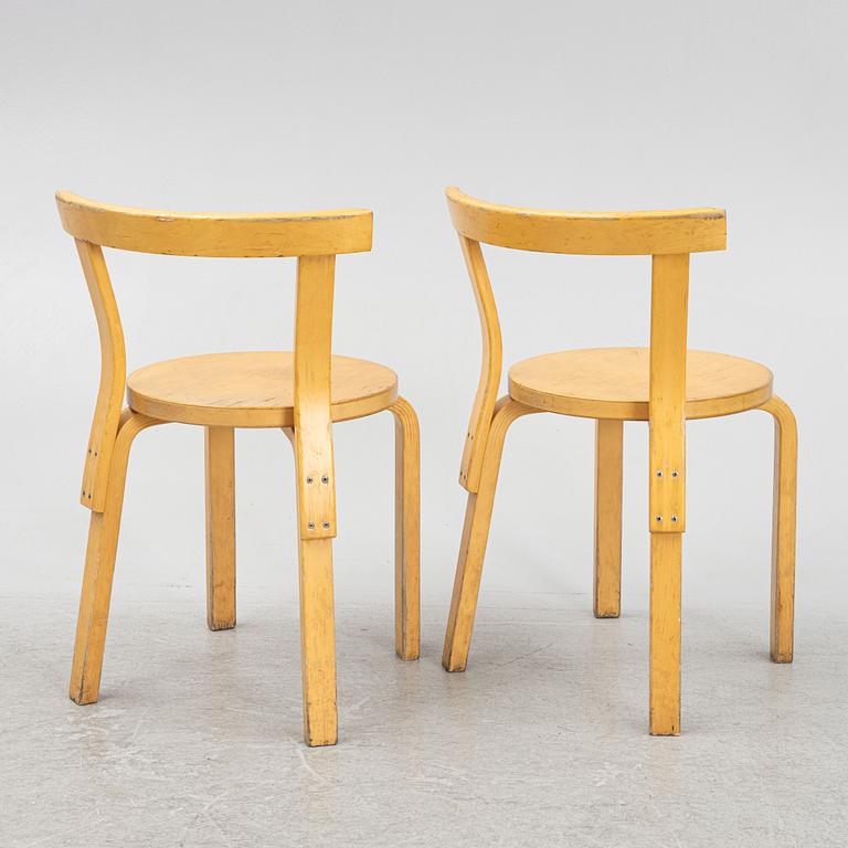 Alvar Aalto, stolar, 6 st, modell 69, Artek, Finland, 1900-talets andra hälft.