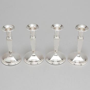 Four silver candle sticks, Stockholm 1977.