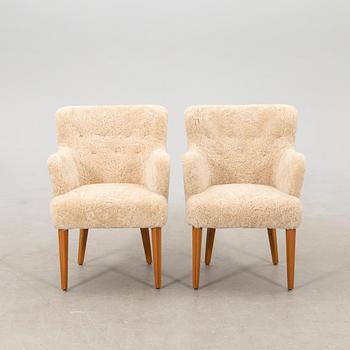 Armchairs, a pair from the 1950s.