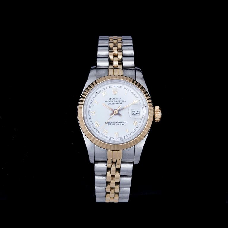 DAMARMBANDSUR, Rolex, Oyster Perpetual, Datejust stål/guld, cert från 1987 medföljer.