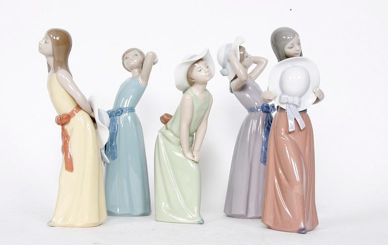 FIGURINER, 5 st, porslin, Lladro.