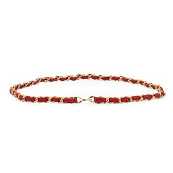 564. CHANEL, a red leather belt.