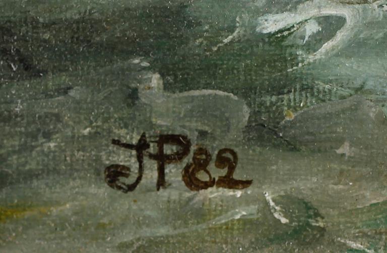 OKÄND KONSTNÄR, olja på duk, monogramsignerad JP och daterad 82.