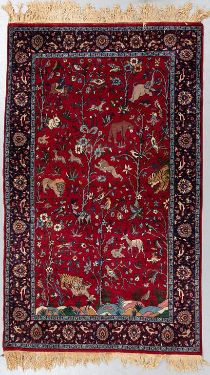 A carpet, oriental, figural, ca 199 x 119 cm.