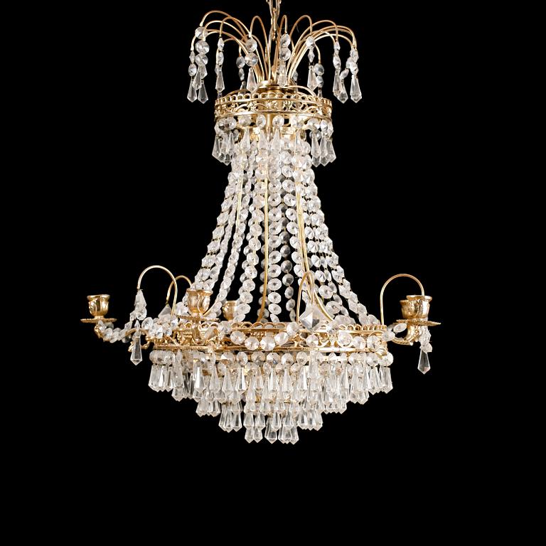 LJUSKRONA, empirestil, 1900-talets mitt. Höjd ca 55 cm.
