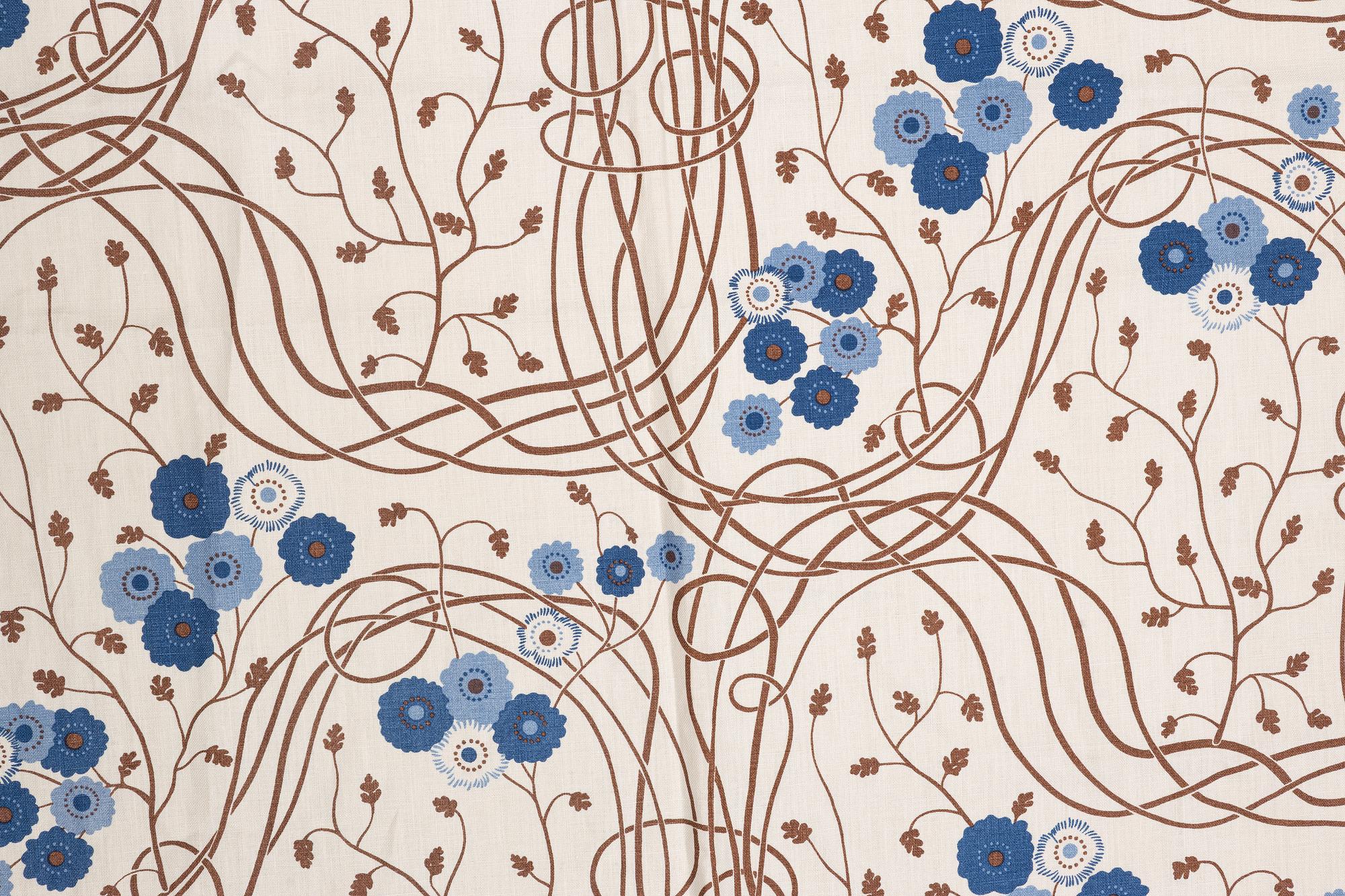 Josef Frank, gardiner, ett par samt kuddar, ett par, "Loops", Firma Svenskt Tenn.