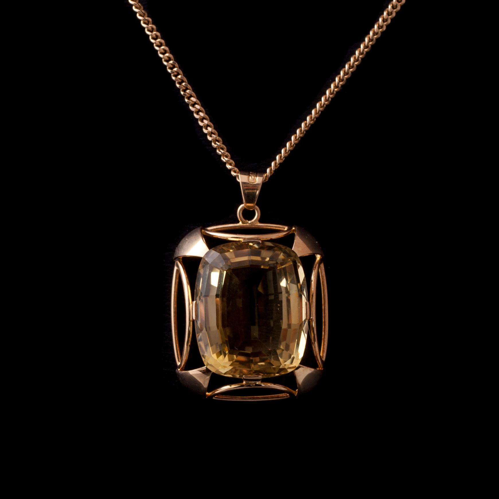 HÄNGE, 14K guld, citrin. Vikt ca 9,7 g.