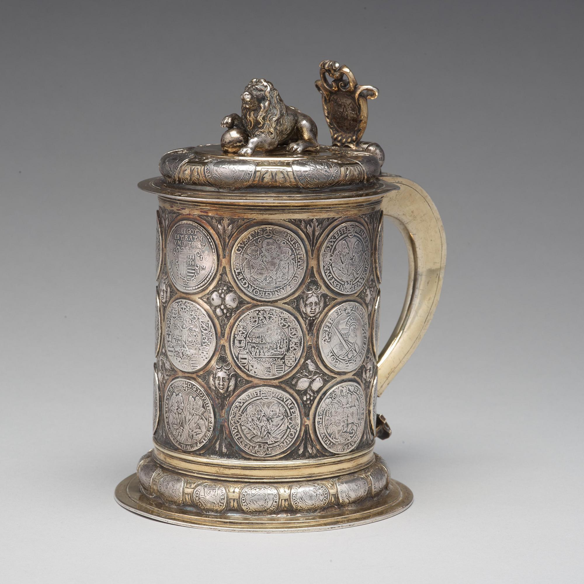 Andreas Haidt, dryckeskanna, silver, Danzig (verksam 1689-1699). Barock.