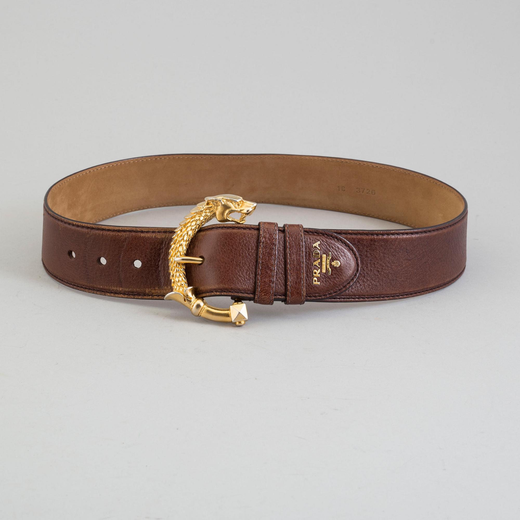 PRADA, a leather belt, size 75/30.