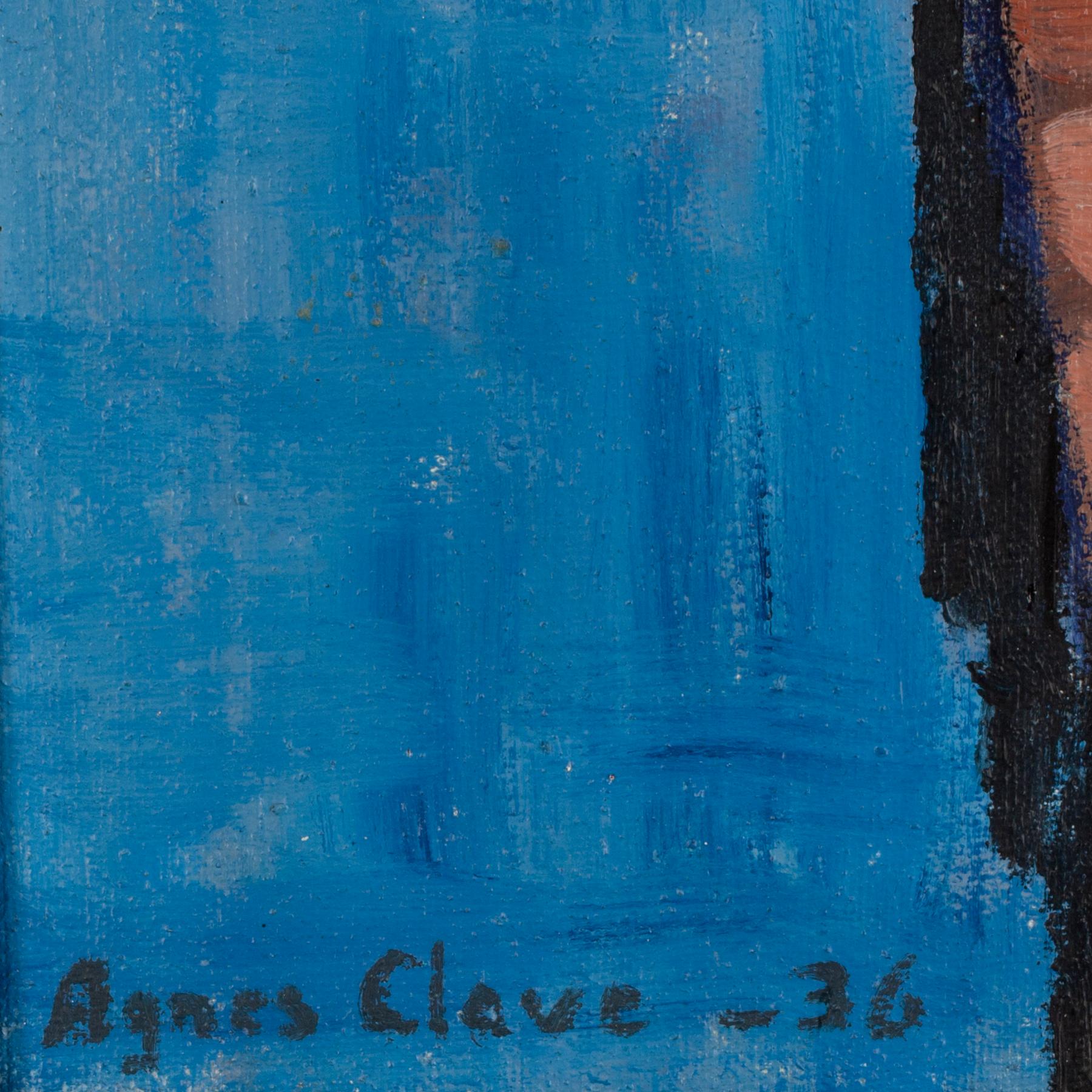 AGNES CLEVE, olja på pannå, sign -36.