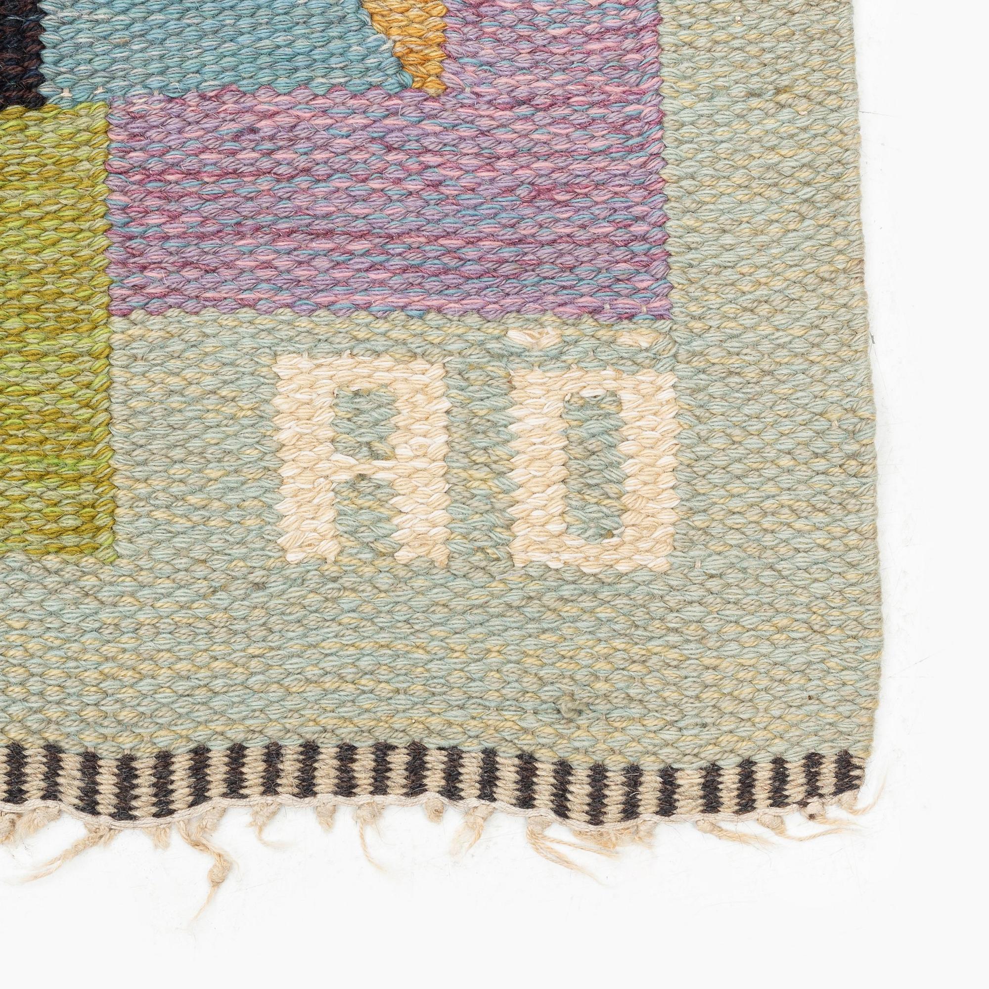 Agda Österberg, matta, rölakan och gobelängteknik, ca 240 x 115,5 cm, signerad AÖ.