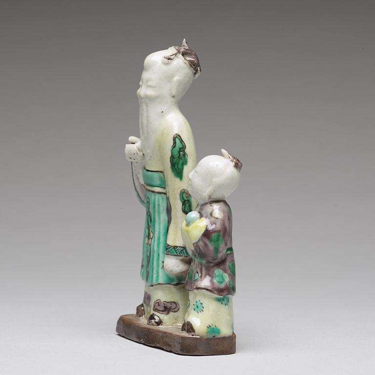 FIGURIN, porslin. Qingdynastin, 1700-tal.