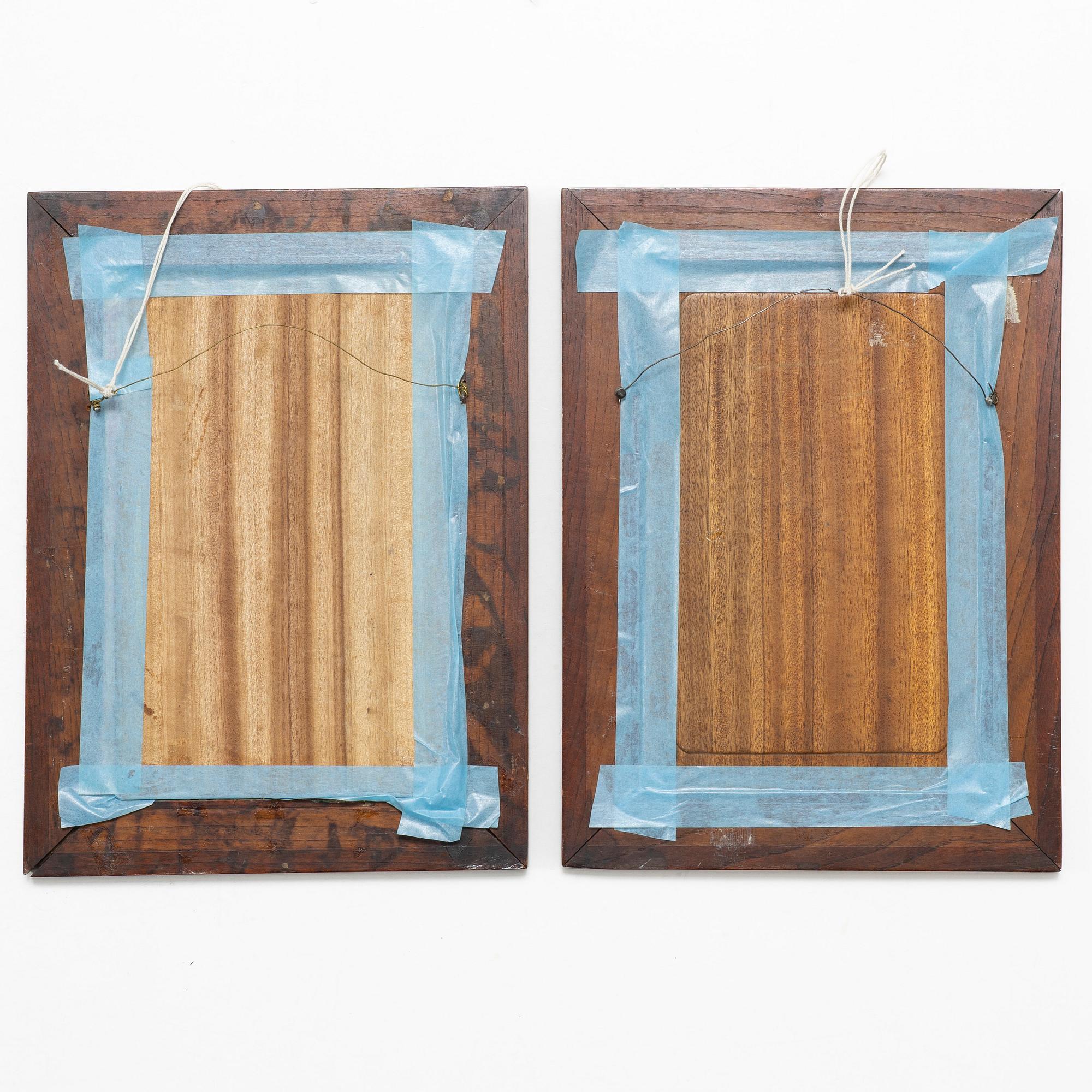 Plaketter, porslin, ett par, Kina, 1900-tal.