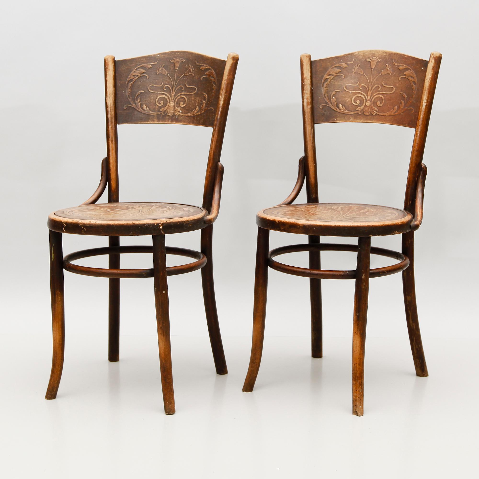 STOLAR, 1 par, Thonetmodell, Fischel, Wien, 1900-talets början.