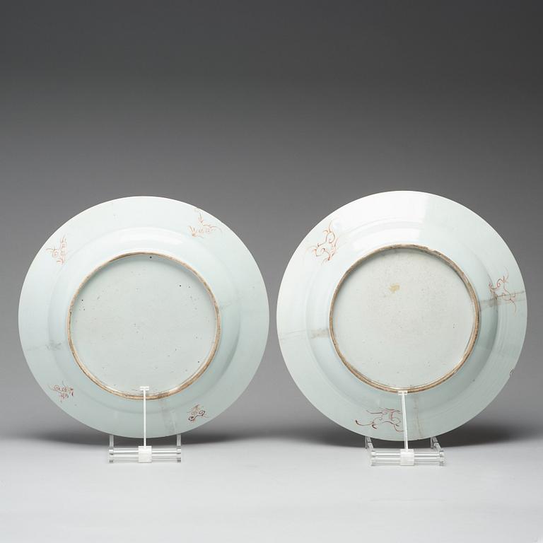 FAT, ett par, kompaniporslin. Qingdynastin, Qianlong (1736-95).