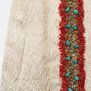 Balenciaga, a silk dress with turquoises and coral, size 36.