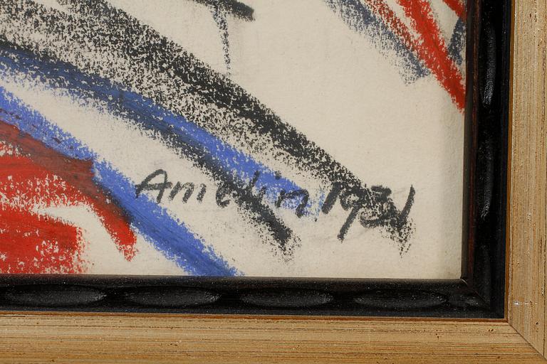 ALBIN AMELIN, pastell, signerad och daterd 1931.