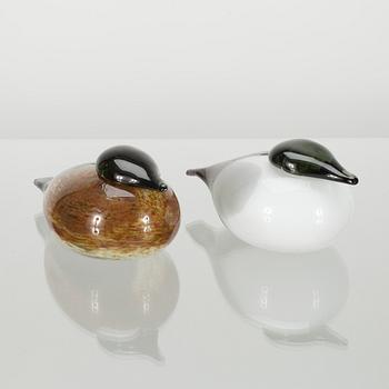 FIGURINER, 2 st, glas, signerade O. Toikka Nuutajärvi.