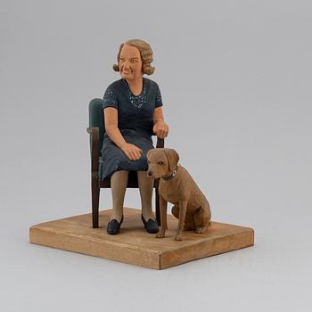 HERMAN ROSELL, sculpture, paited wood, signed and dated 1950.
