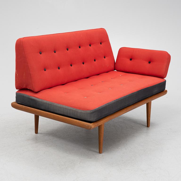 Peter Hvidt & Orla Mølgaard Nielsen, a corner sofa with table, 'Minerva', France & Daverkosen, Denmark, 1950's.